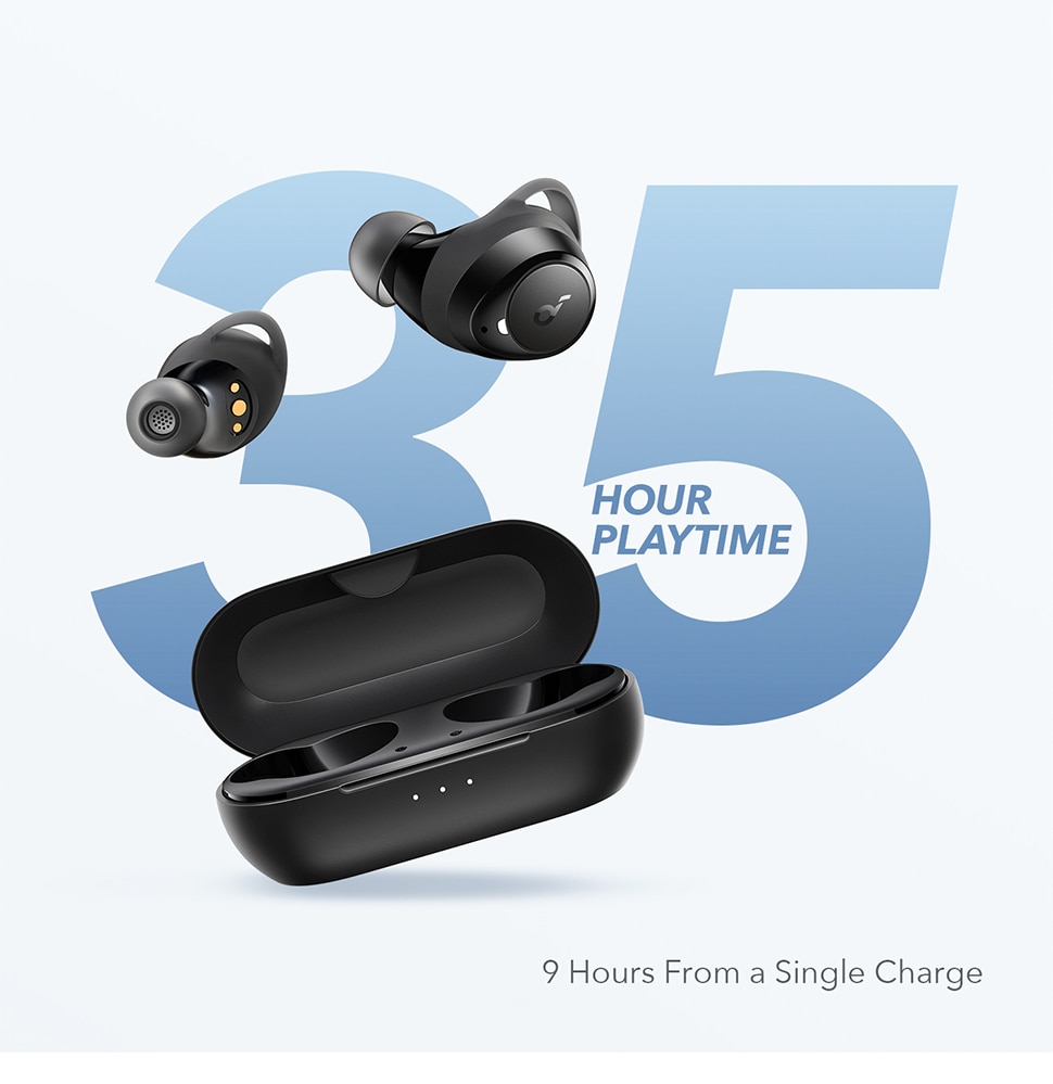 Soundcore by Anker Life A1 True Wireless Earbuds, Powerful Customized Sound, 35H Playtime, Wireless Charging, USB-C Fast Charge